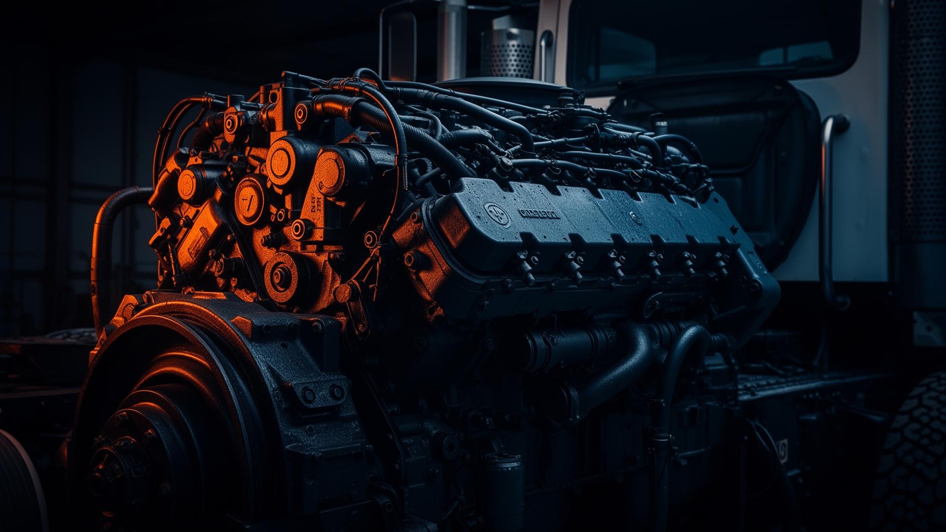 Motor diesel de caminhão pesado